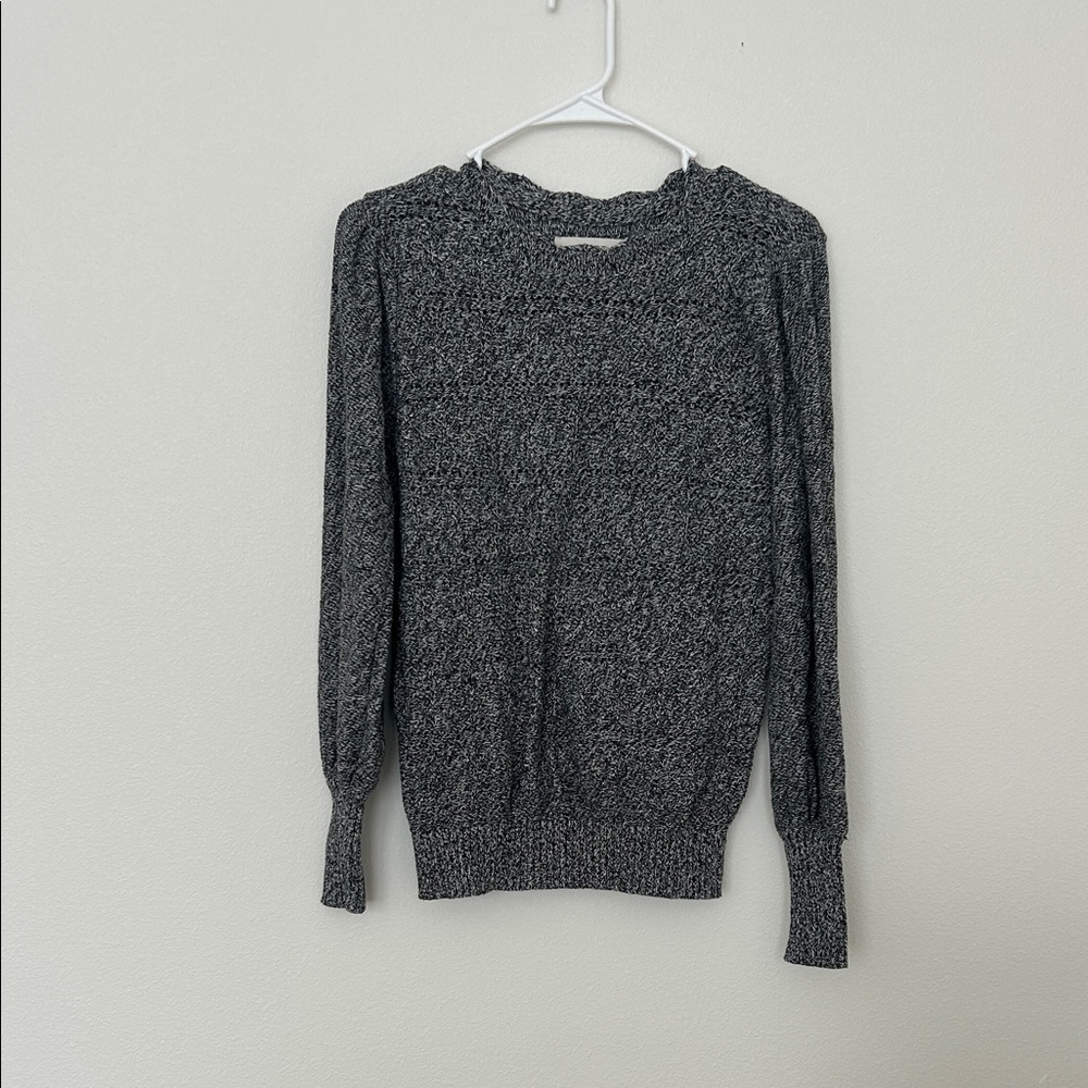 LOFT Charcoal Marled Crewneck Sweater